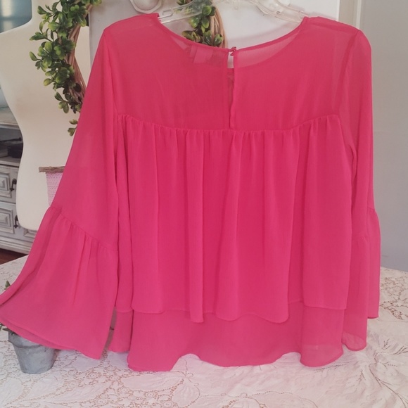 A New Day Bell Sleeve Layered Blouse - Picture 4 of 7